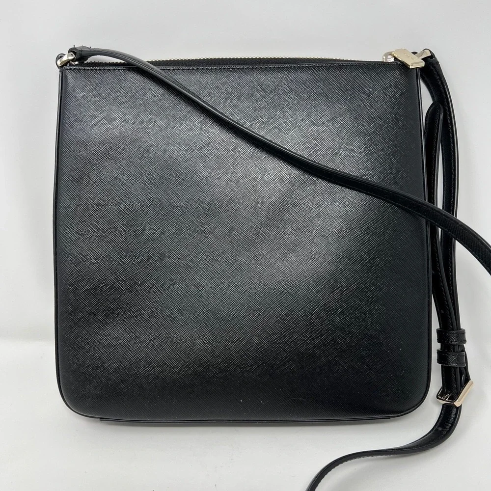 Kate‎ Spade Sadie North South Black Saffiano Leather Crossbody Bag K7379